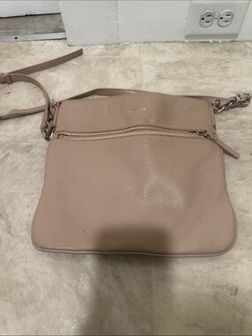 kate spade Blush Pink Pebbled Leather Crossbody with Chain Detail